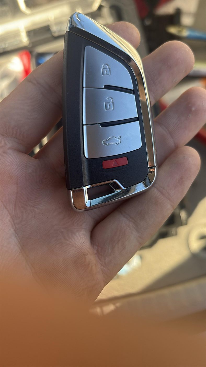 Replacement smart key fob with lock, unlock, trunk, and panic buttons