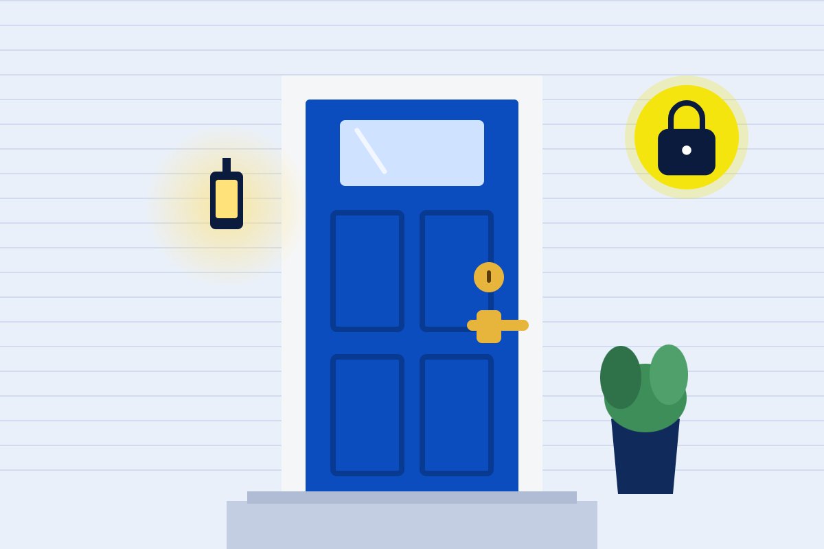 Locksmith unlocking the front door of a house